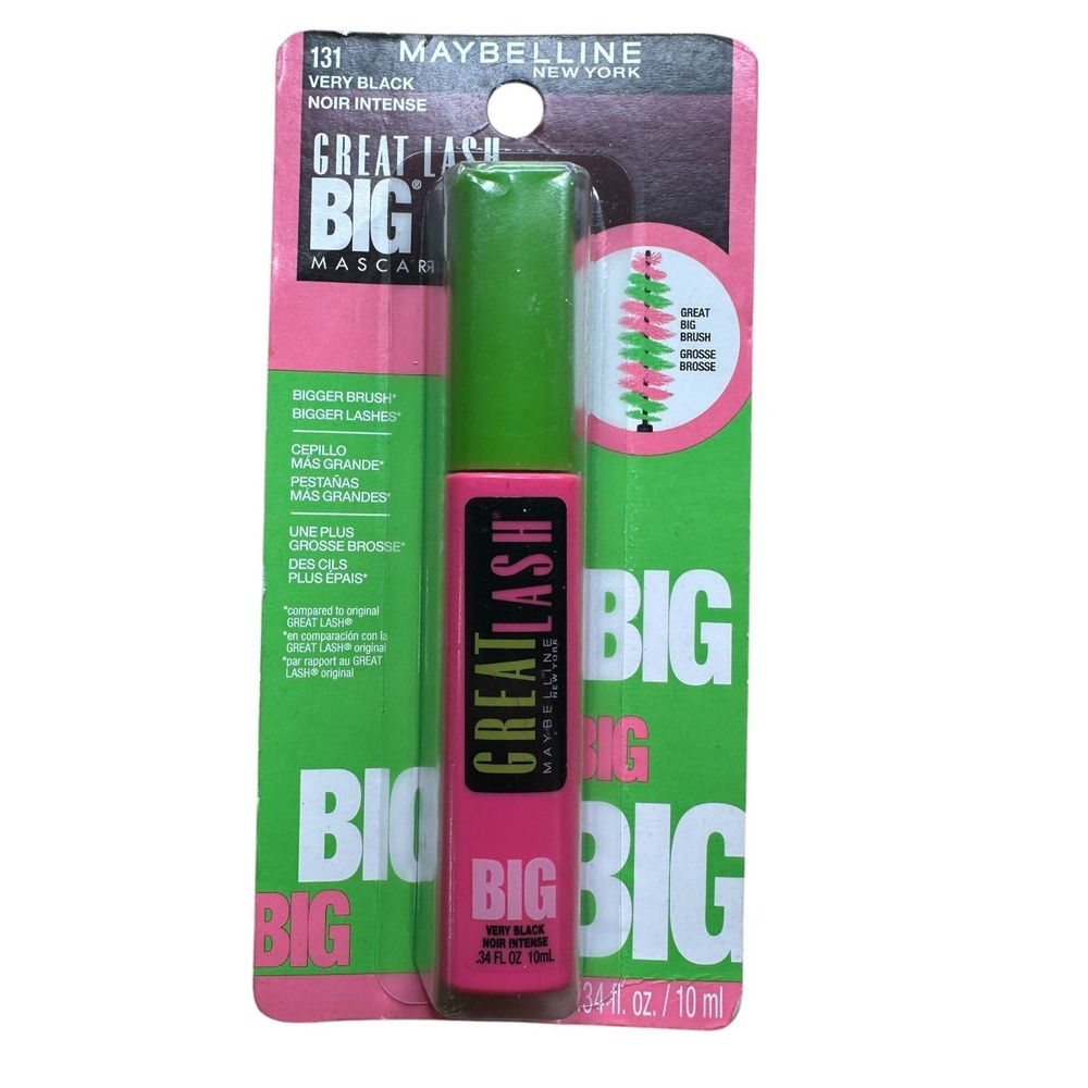 Maybelline Great Lash BIG Mascara 131 Very Black Noir Intense .34 fl oz NEW